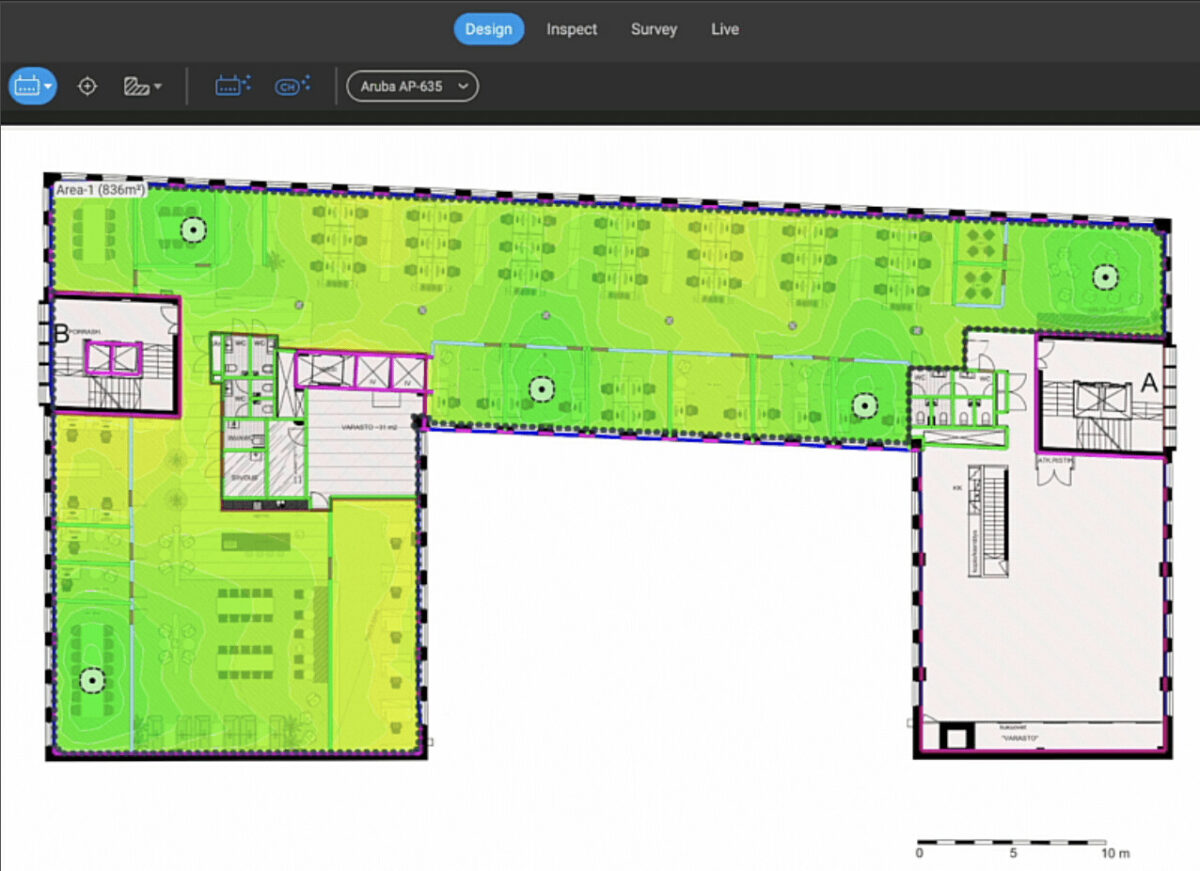 wi-fi heatmap showing coverage