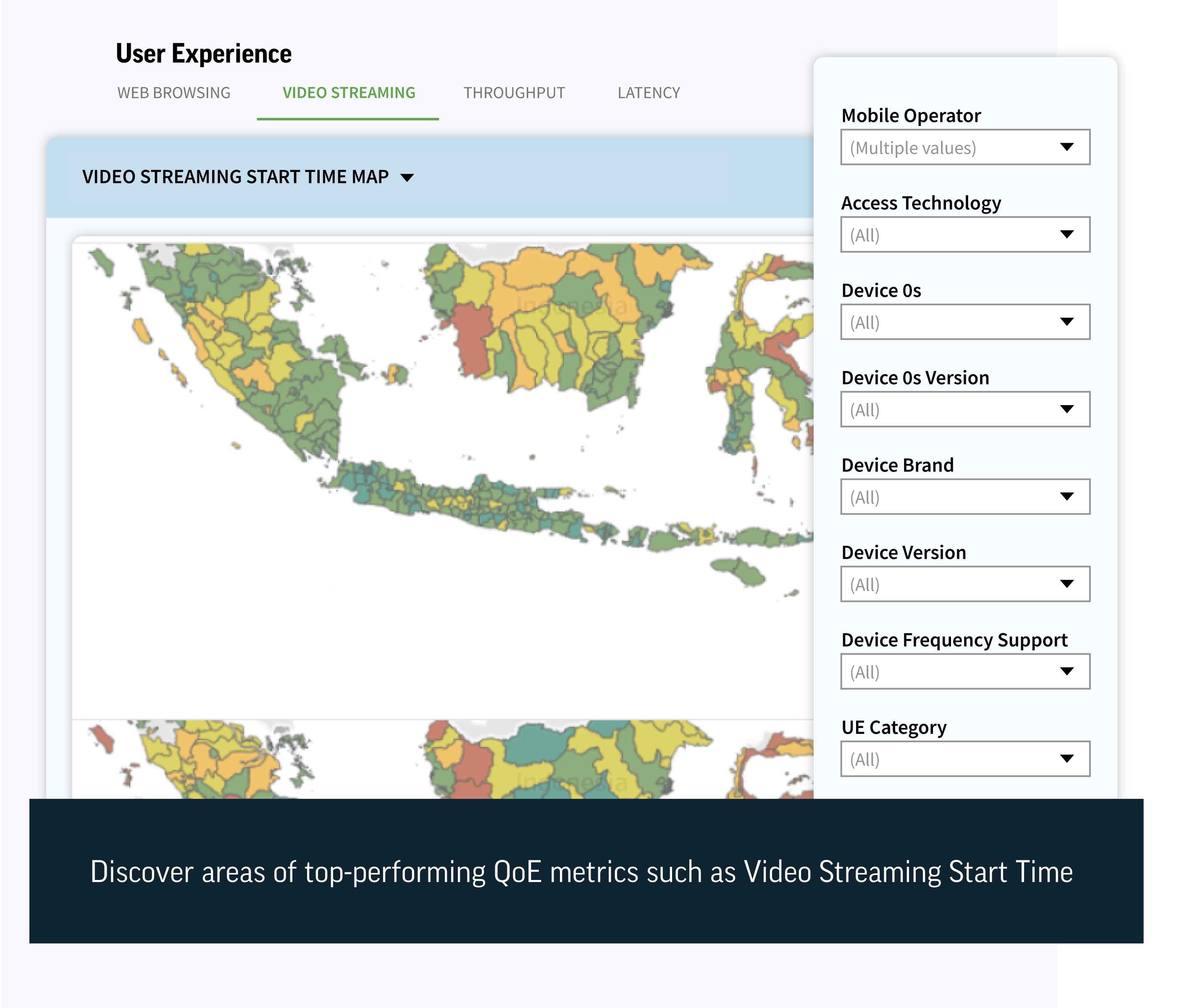 Consumer QoE video Streaming Start Time Map