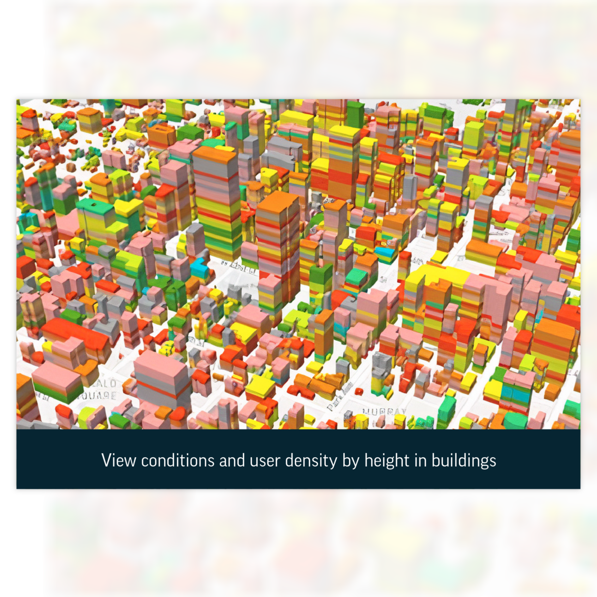 View conditions and user density by height in buildings