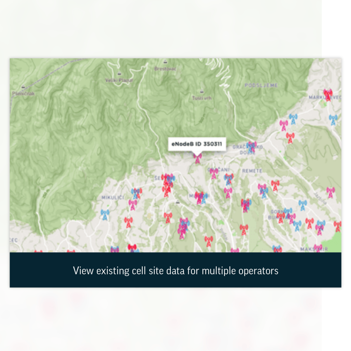 View existing cell site data for multiple operators